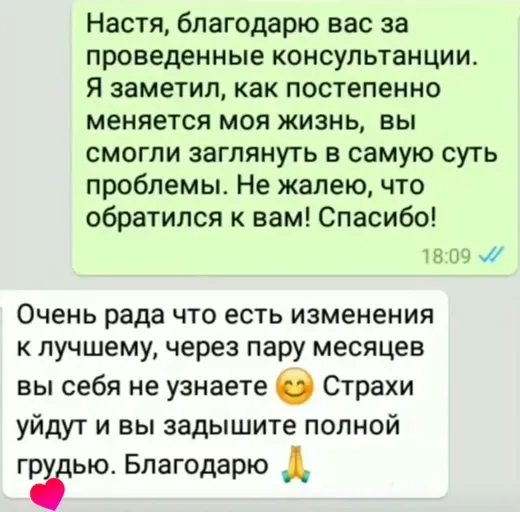 Отзыв клиента о работе по методике Анастасии